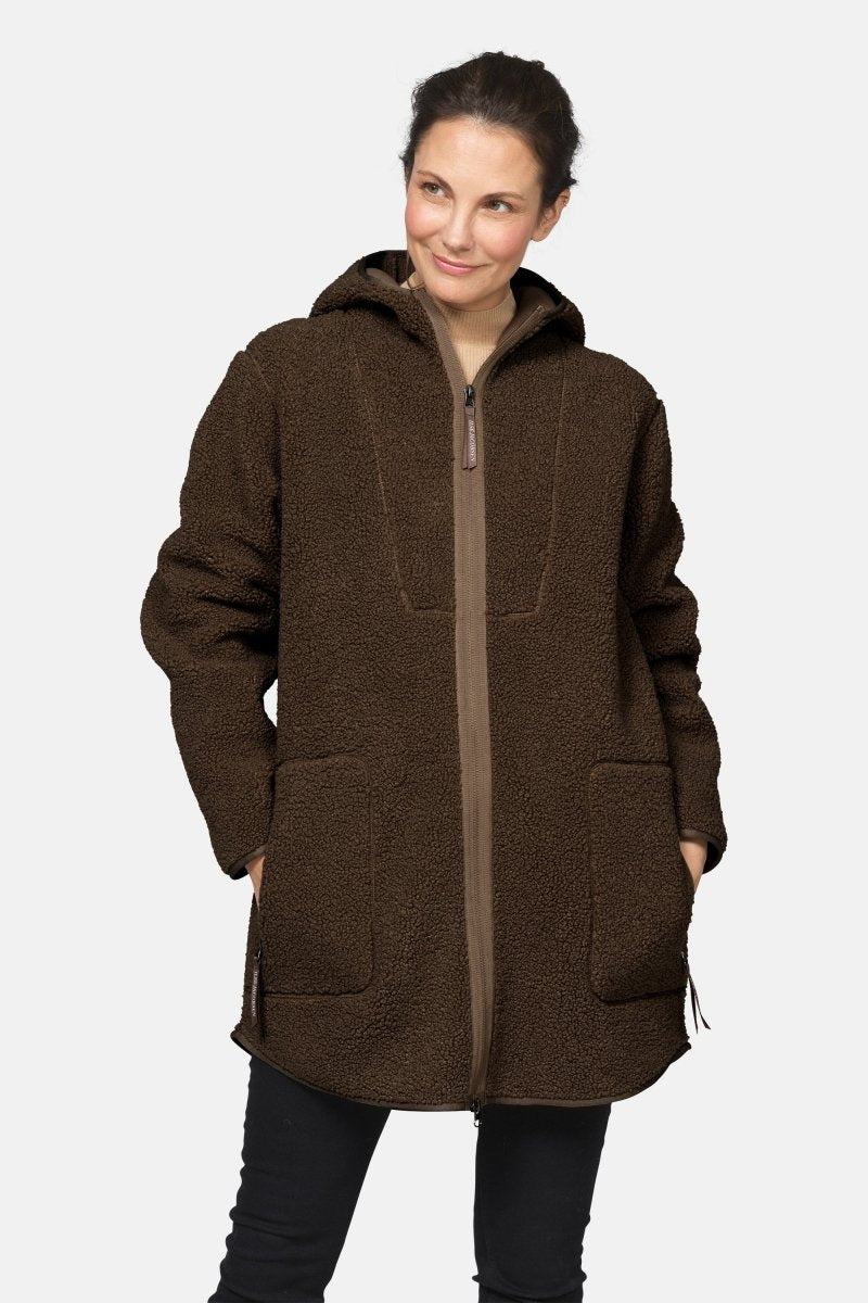 Teddy fleecejack met capuchon BONDEDPILE04 | Chocolate Torte | Jacket | Ilse Jacobsen