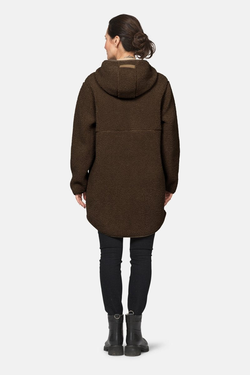 Teddy fleecejack met capuchon BONDEDPILE04 | Chocolate Torte | Jacket | Ilse Jacobsen