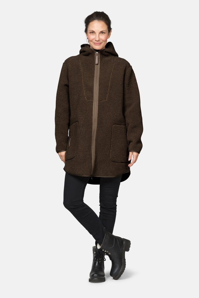 Teddy fleecejack met capuchon BONDEDPILE04 | Chocolate Torte | Jacket | Ilse Jacobsen