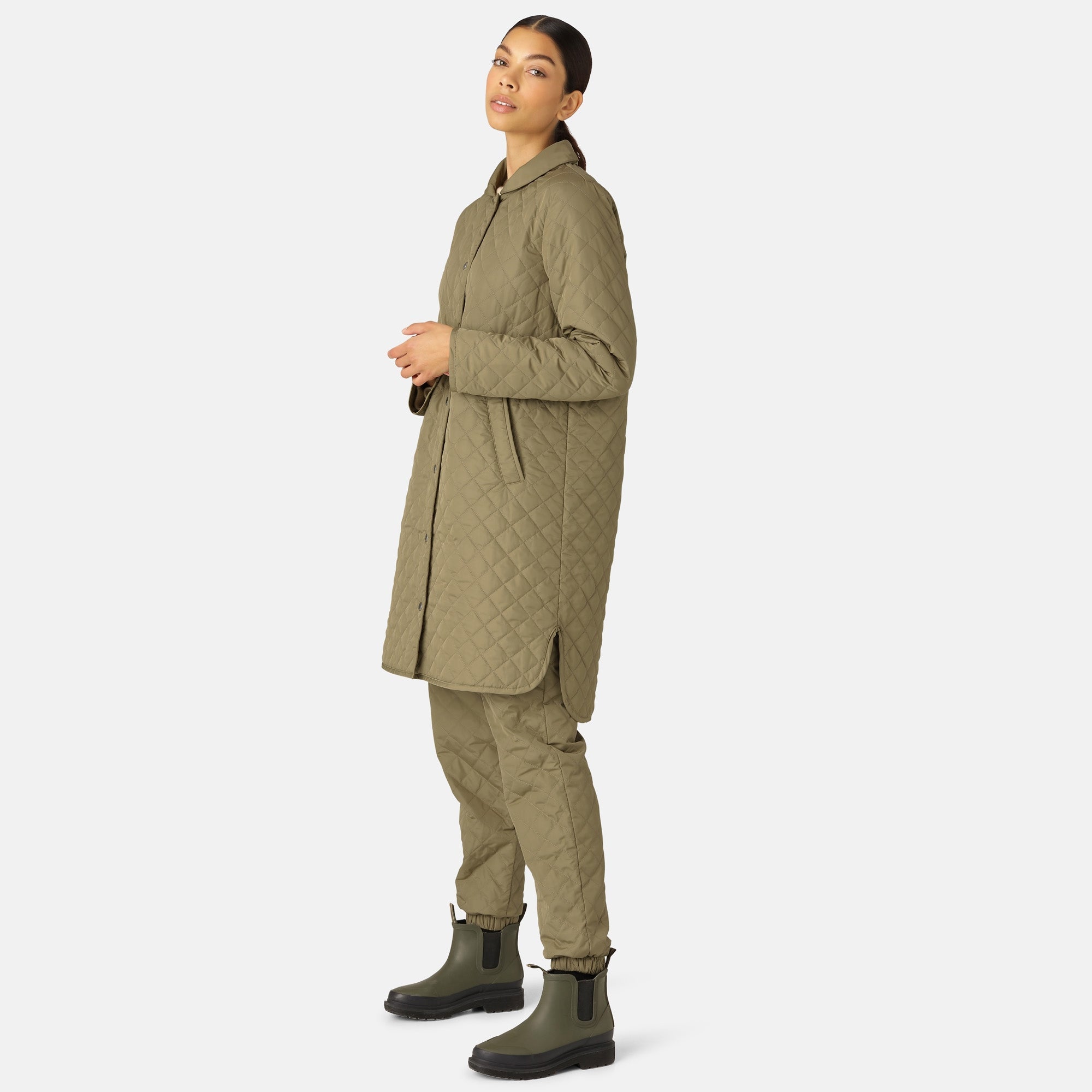 Gewatteerde jas ART36 | Sage | Coat | Ilse Jacobsen