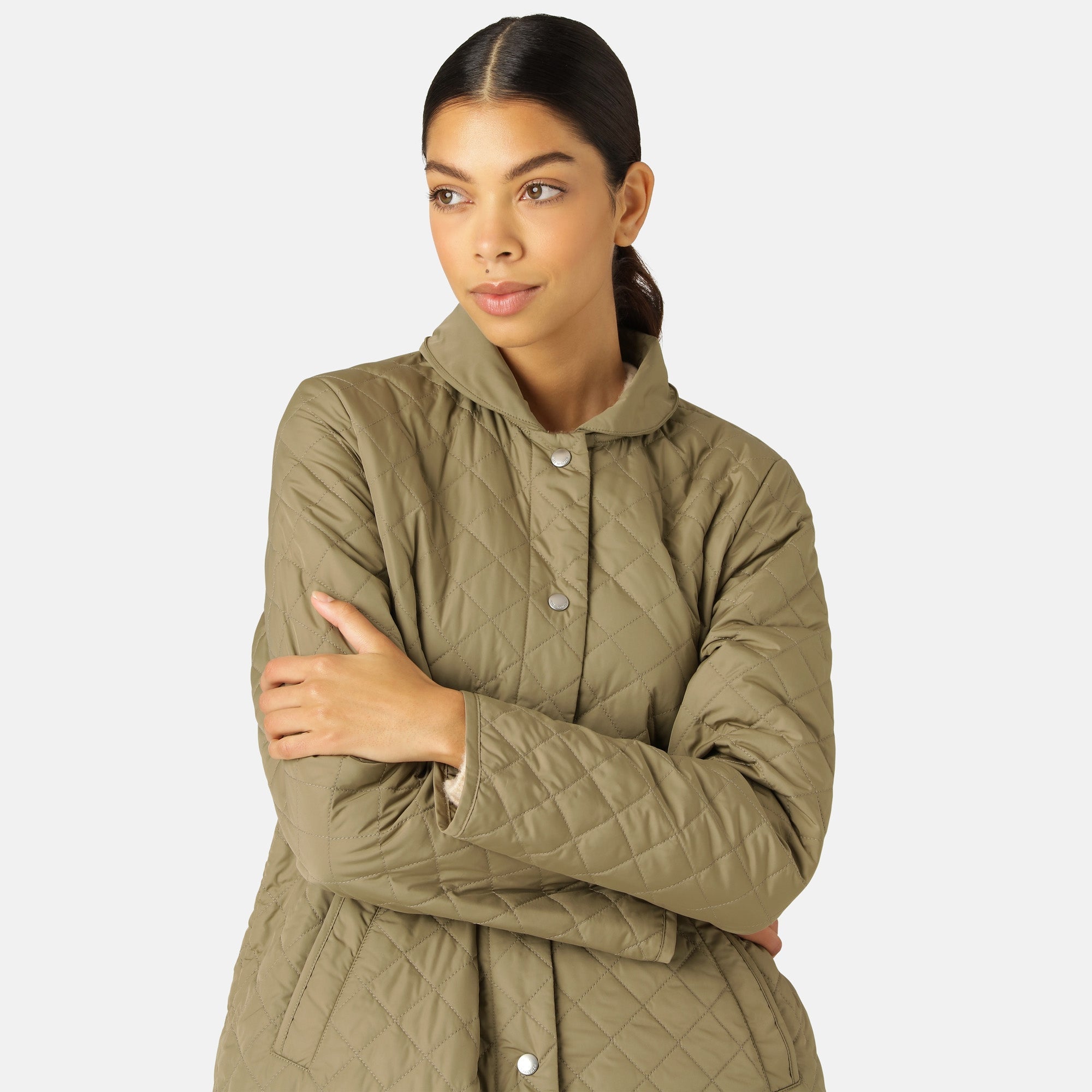 Gewatteerde jas ART36 | Sage | Coat | Ilse Jacobsen