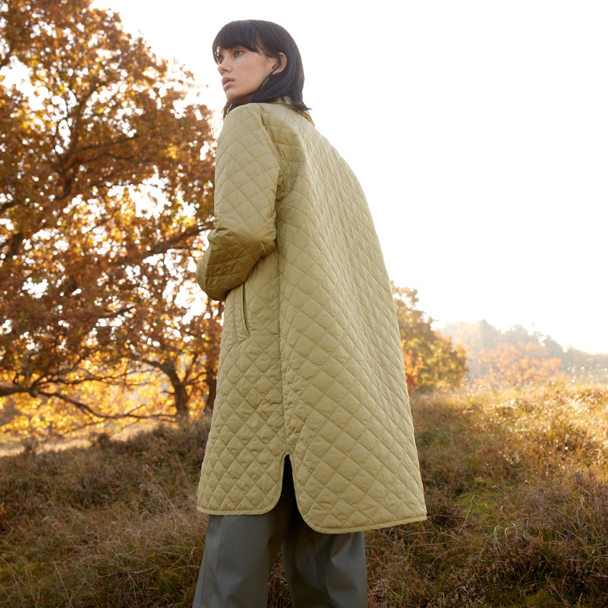 Gewatteerde jas ART36 | Sage | Coat | Ilse Jacobsen