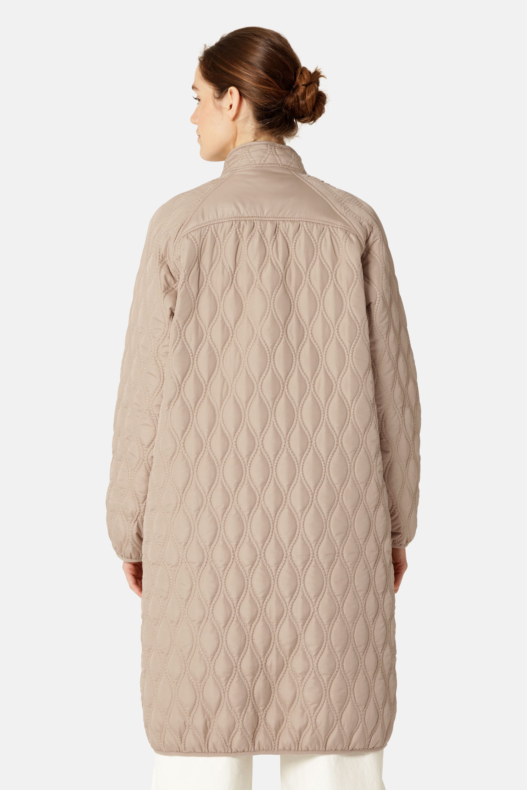 Lange Gewatteerde Jas AROS05 | Wheat | Jacket | Ilse Jacobsen