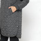 Gewatteerde jas ART06 | Dark Shadow | Coat | Ilse Jacobsen