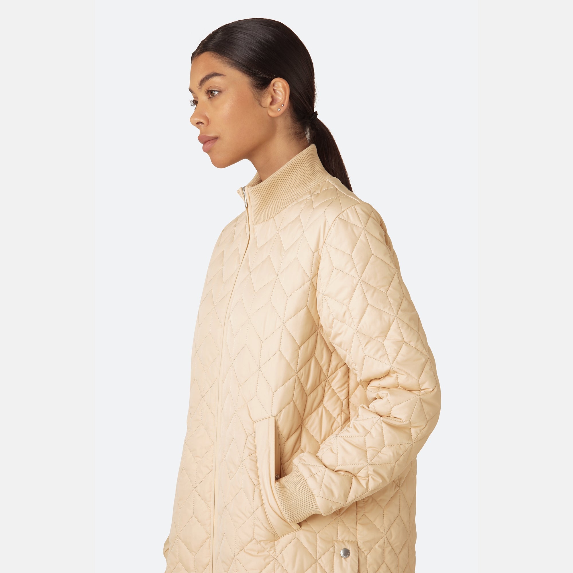 Gewatteerde jas ART06 - 191 Beige | Beige | Coat | Ilse Jacobsen