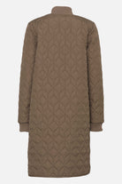 Lange gewatteerde jas ART06 | Mud | Coat | Ilse Jacobsen