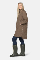 Lange gewatteerde jas ART06 | Mud | Coat | Ilse Jacobsen
