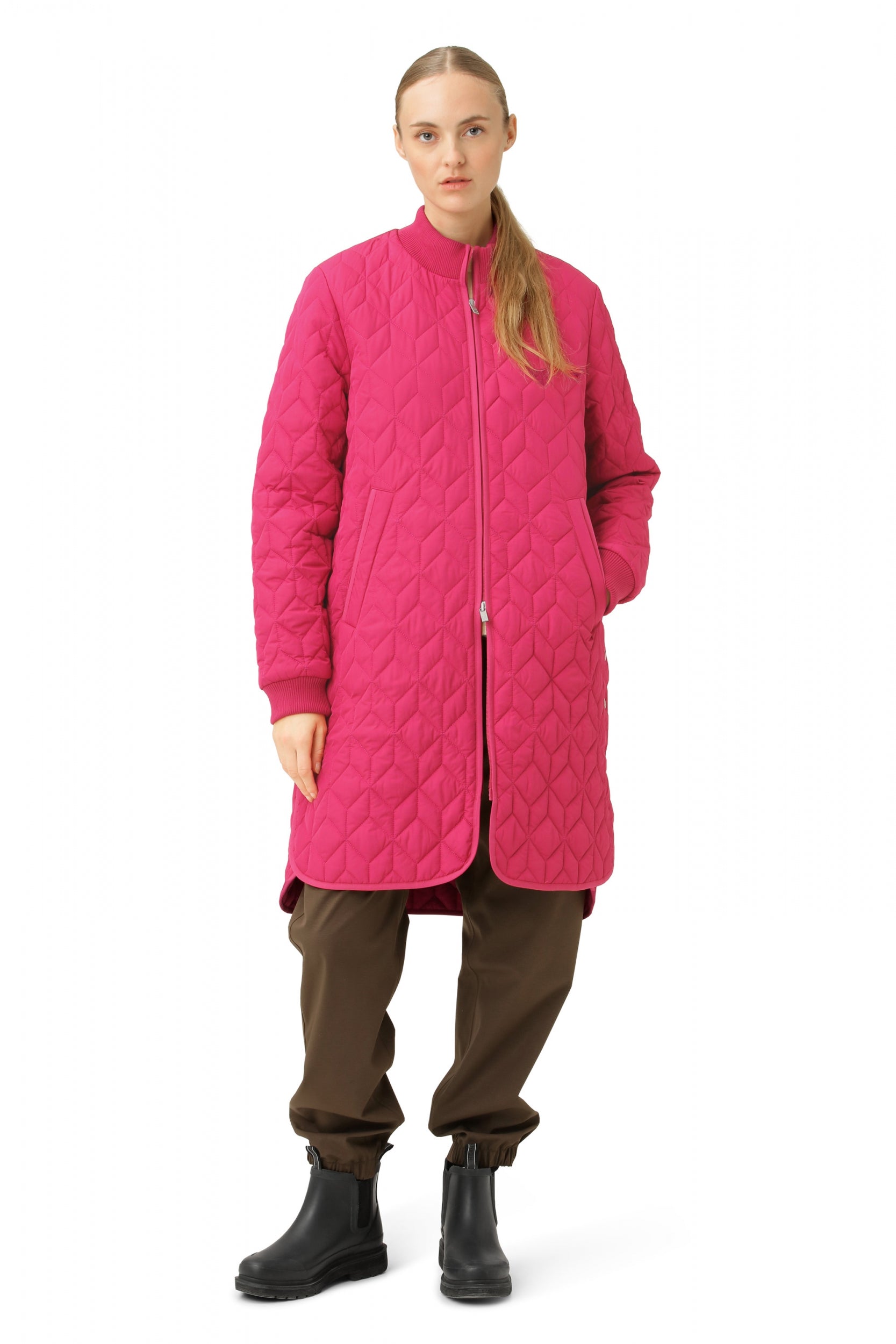 Gewatteerde Jas ART06 - 917 Magenta | Magenta | Coat | Ilse Jacobsen