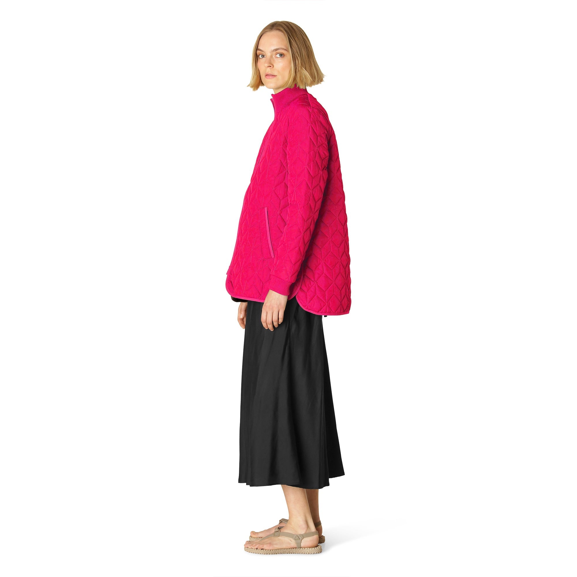 Gewatteerde Jas ART40 - 917 Magenta | Magenta | Coat | Ilse Jacobsen