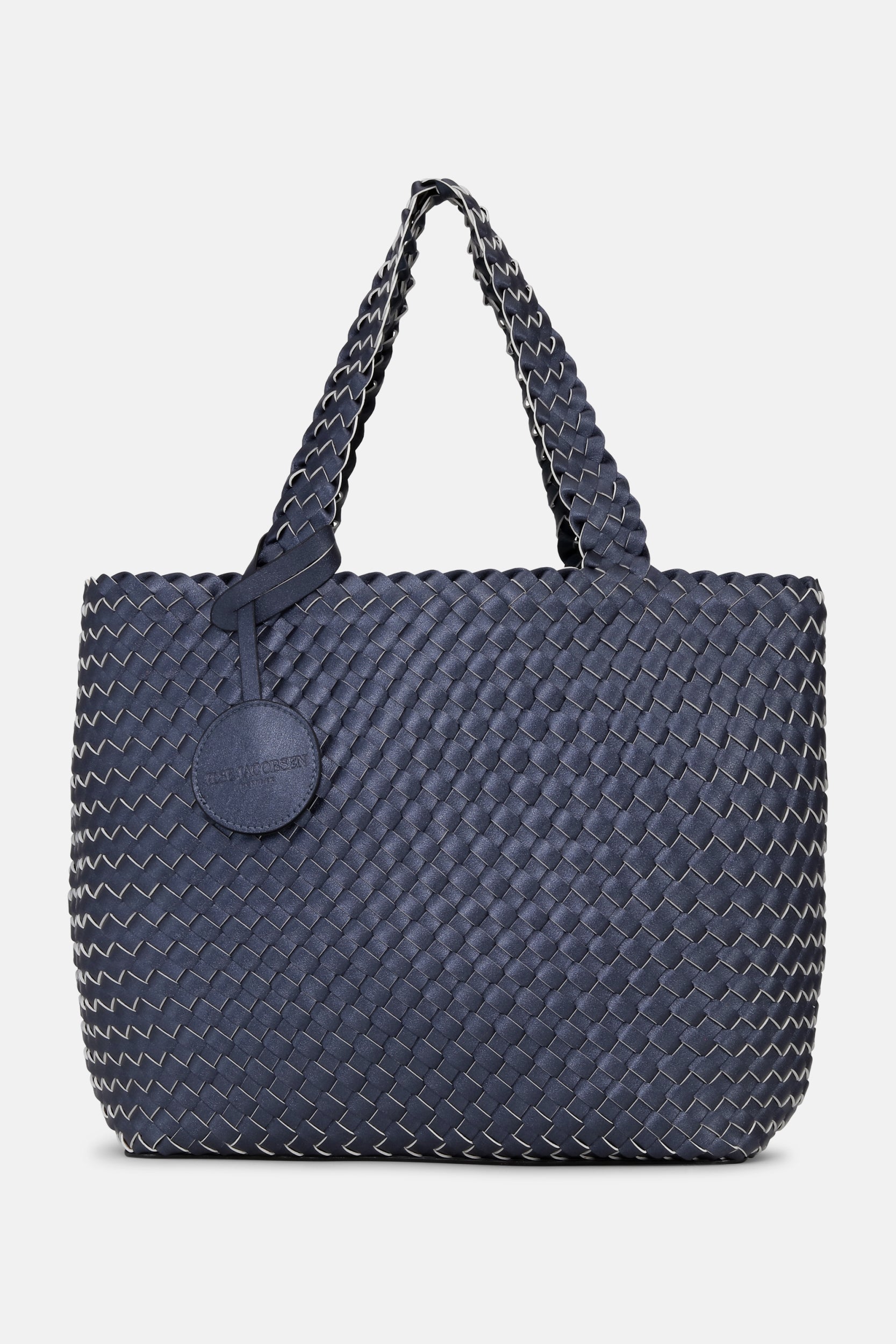 Houndstooth Gevlochten Shopper BAG08HOUNDSTOOTH - 604112 Ombre Blue Light Sand | Ombre Blue Light Sand | Bag | Ilse Jacobsen