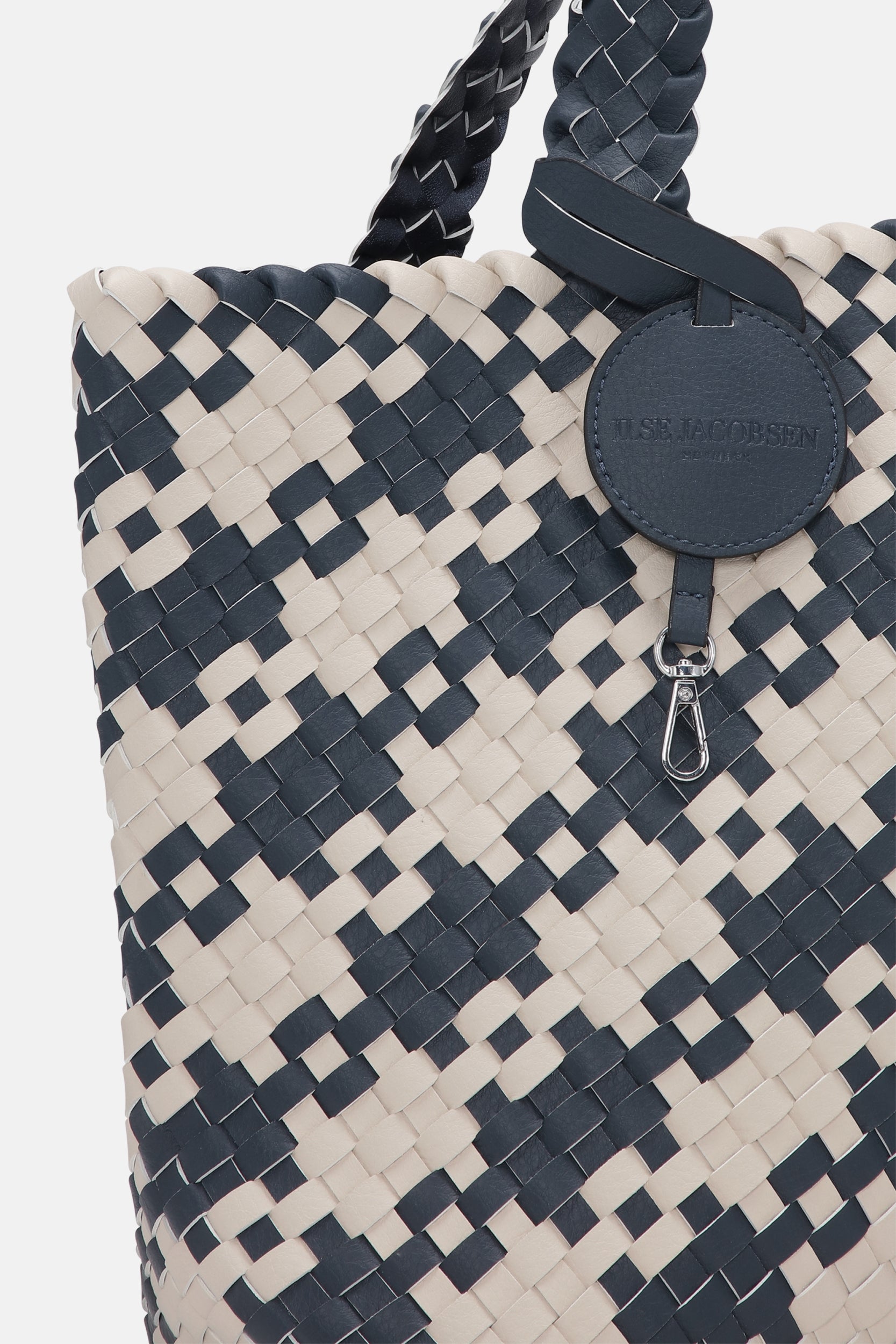 Houndstooth Gevlochten Shopper BAG08HOUNDSTOOTH - 604112 Ombre Blue Light Sand | Ombre Blue Light Sand | Bag | Ilse Jacobsen