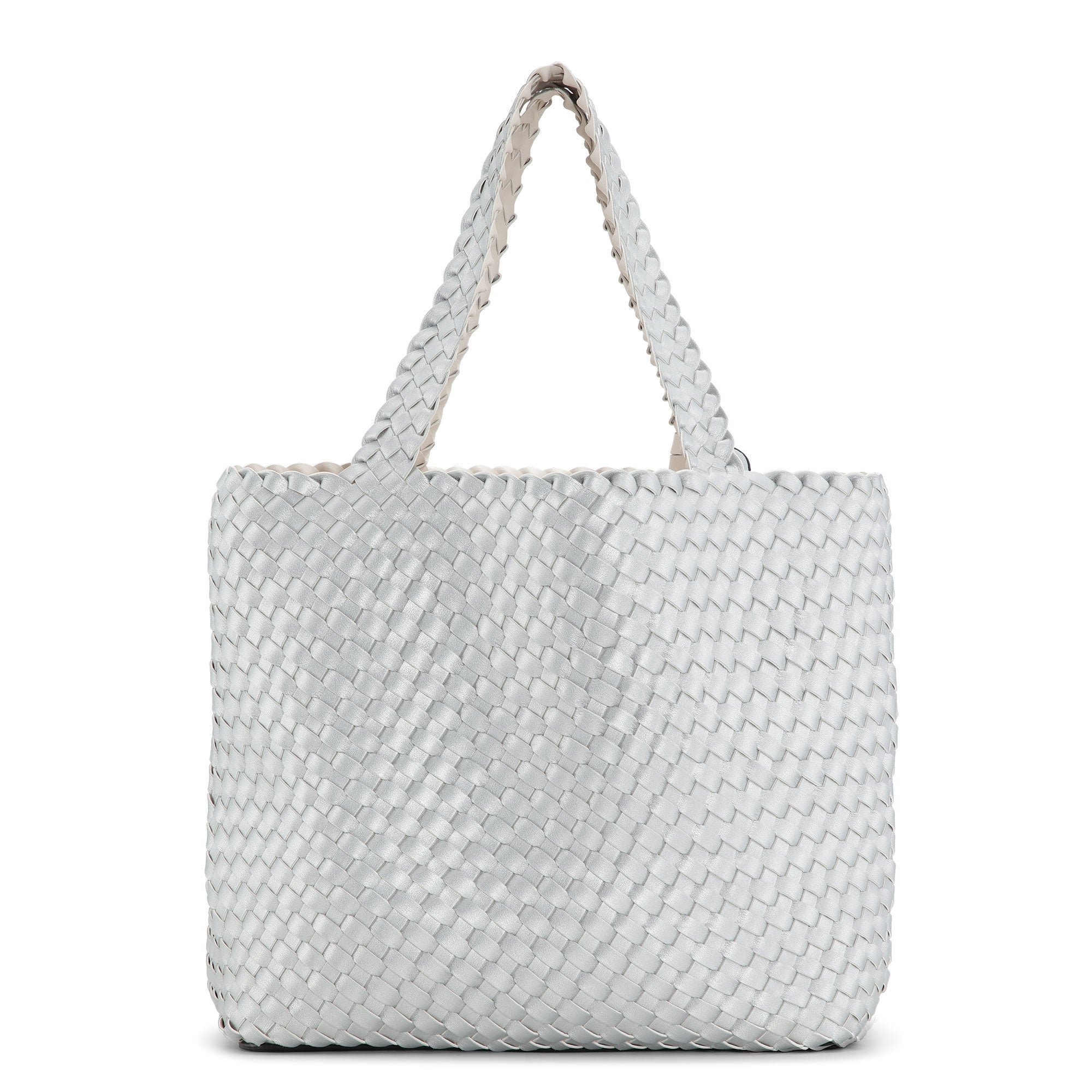 Reversible Tote Bag BAG08 M - 104710 Egg White Silver | Egg White Silver | Bag | Ilse Jacobsen