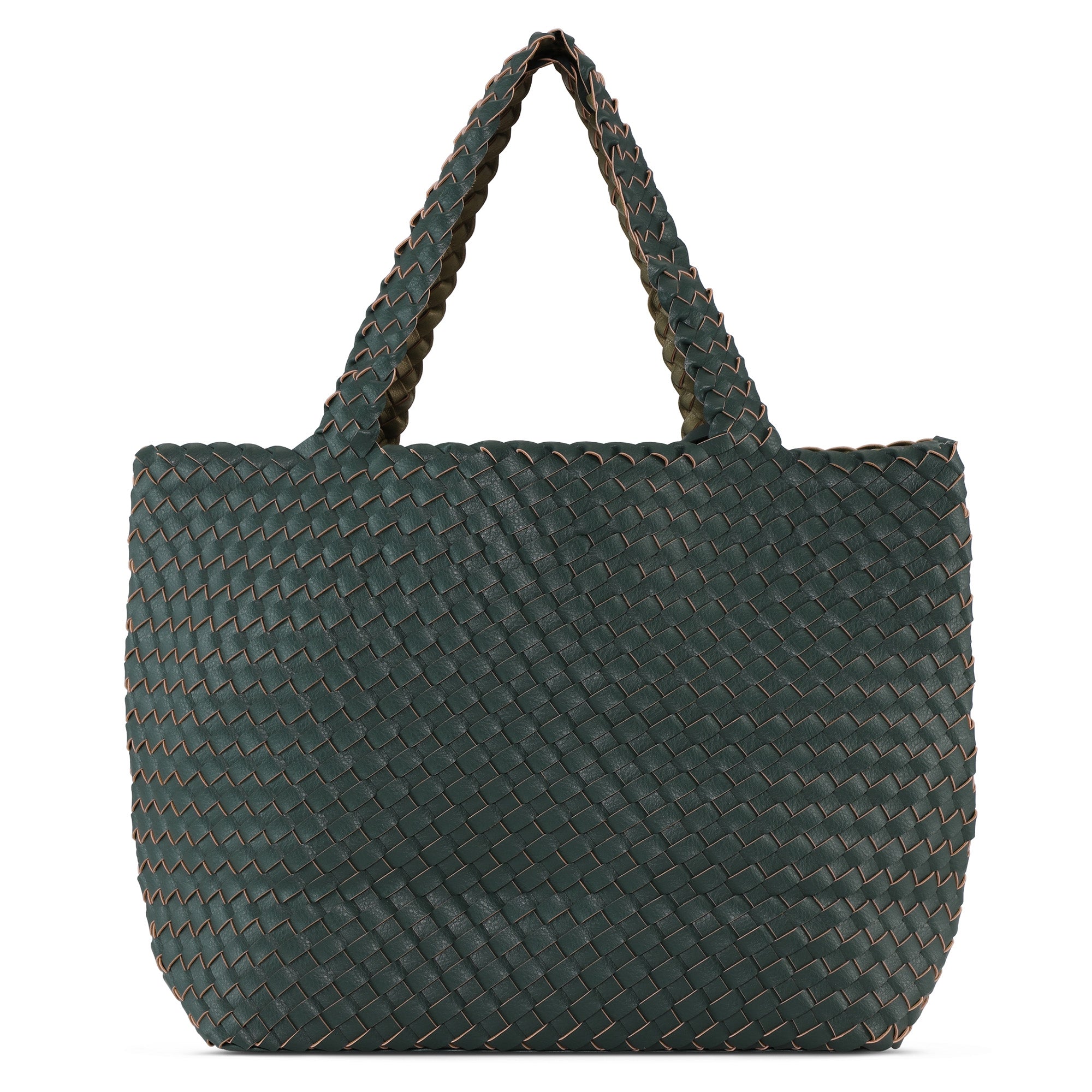 Reversible Tote Bag BAG08 M - 492724 Beetle Dark Green Metallic | Beetle Dark Green Metallic | Bag | Ilse Jacobsen