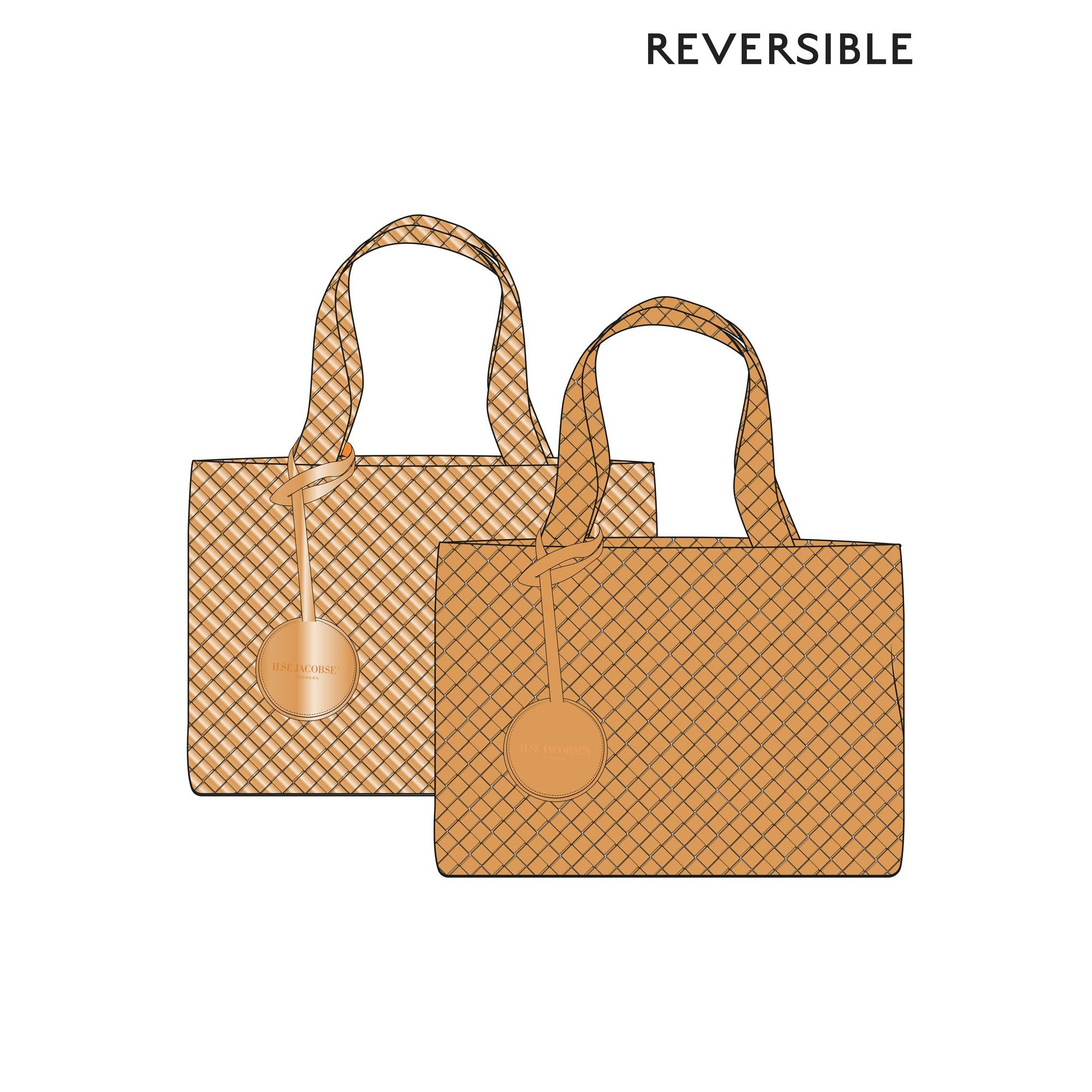 Reversible Tote bag BAG08 M - 849725 Golden Metallic | Golden Nugget Golden Nugget Metallic | Bag | Ilse Jacobsen