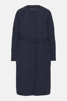 Lang Gewatteerde Jas BLOSSOM01 | Dark Indigo | Jacket | Ilse Jacobsen