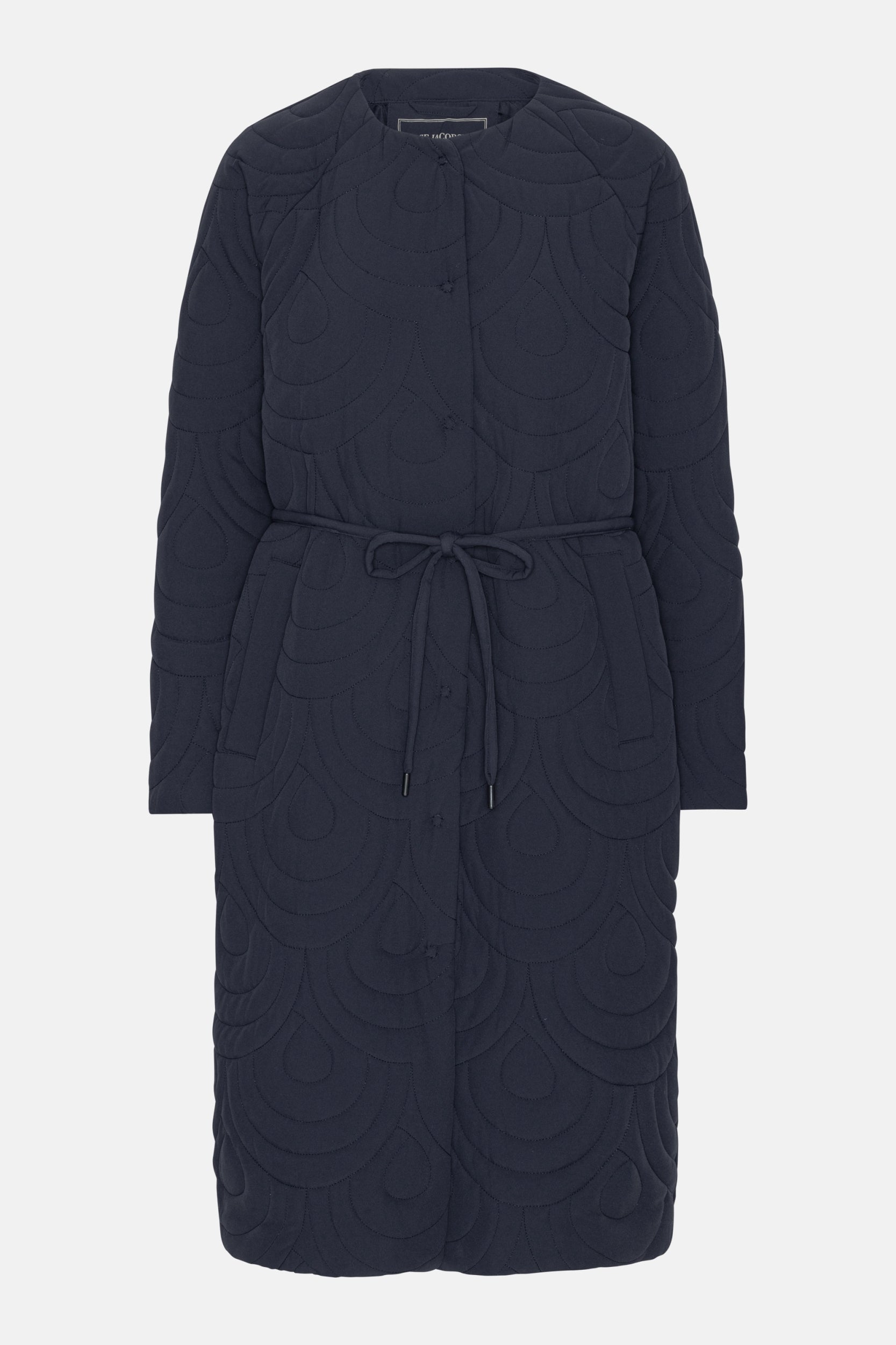 Lang Gewatteerde Jas BLOSSOM01 | Dark Indigo | Jacket | Ilse Jacobsen