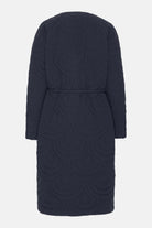 Lang Gewatteerde Jas BLOSSOM01 | Dark Indigo | Jacket | Ilse Jacobsen