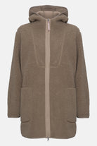 Teddy fleecejack met capuchon BONDEDPILE04 | Greige | Jacket | Ilse Jacobsen