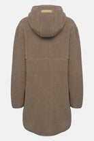 Teddy fleecejack met capuchon BONDEDPILE04 | Greige | Jacket | Ilse Jacobsen