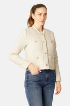 Kort Bouclé Jack BOUCLA01 | Creme | Jacket | Ilse Jacobsen