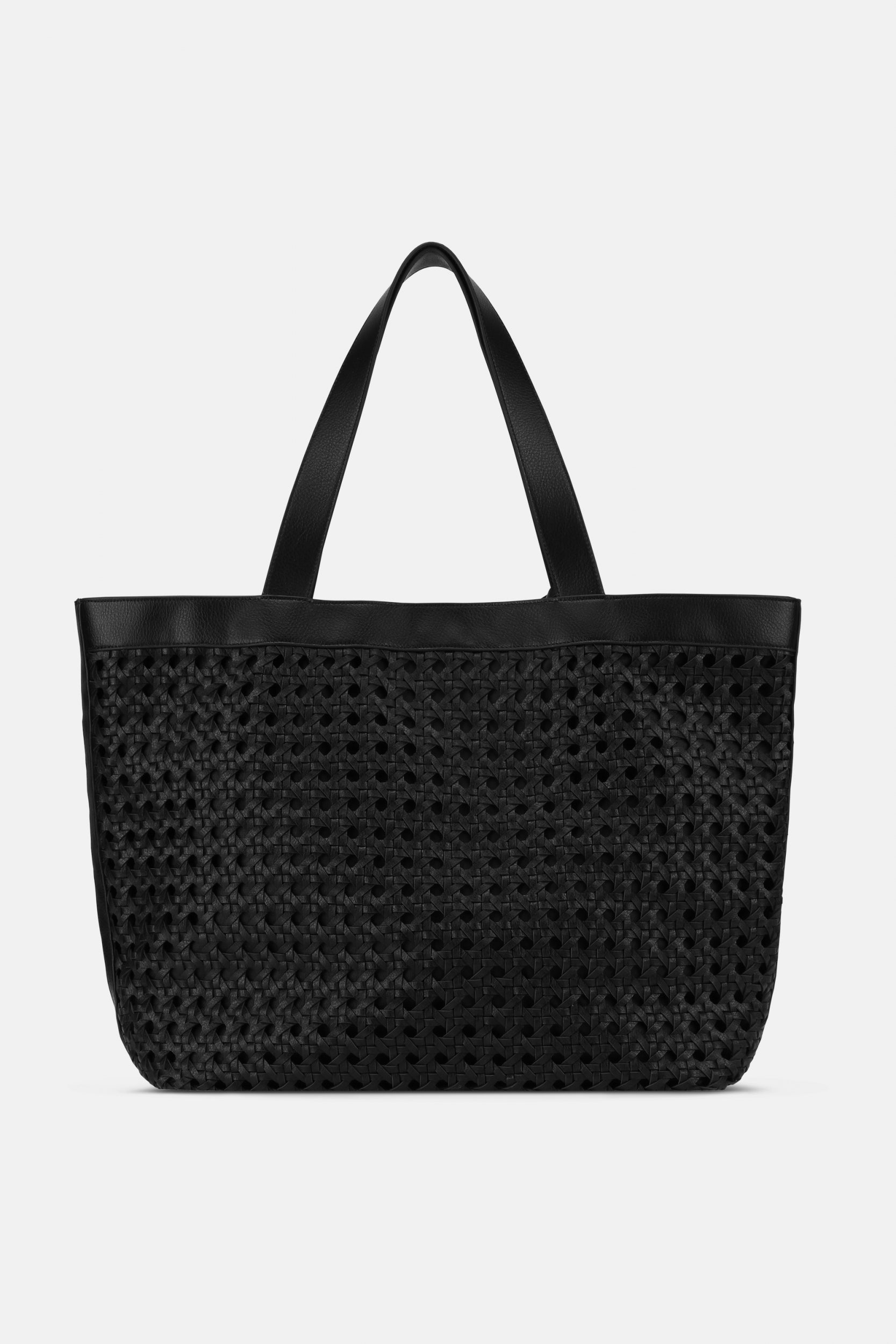Gevlochten Strandtas BRAID01 - 001001 Black Black | Black Black | Bag | Ilse Jacobsen