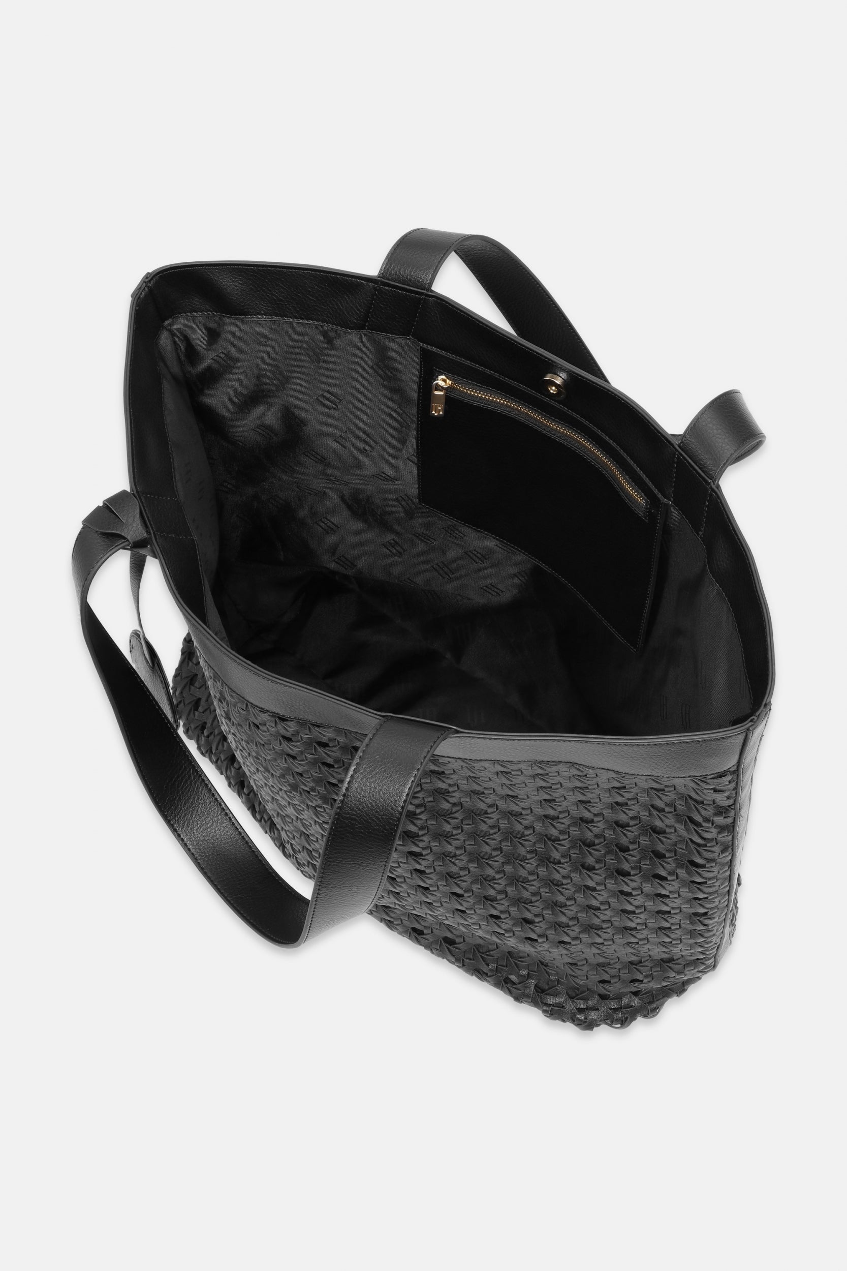 Gevlochten Strandtas BRAID01 - 001001 Black Black | Black Black | Bag | Ilse Jacobsen