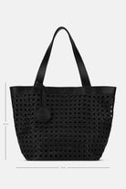 Gevlochten Shopper BRAID02 | Black Black | Bag | Ilse Jacobsen