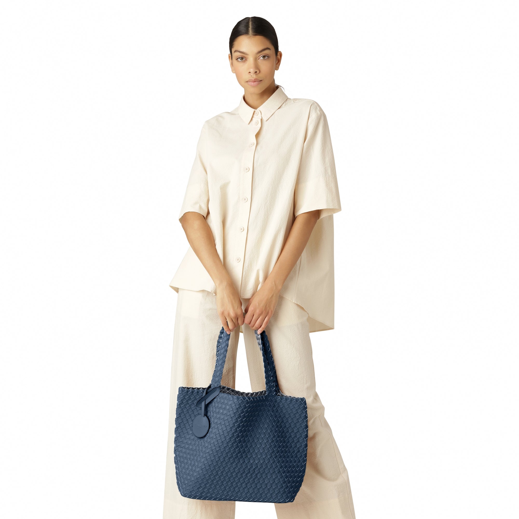Reversible Tote bag BAG08 M - 685709 Orion Blue Antique Silver | Orion Blue Antique Silver | Bag | Ilse Jacobsen