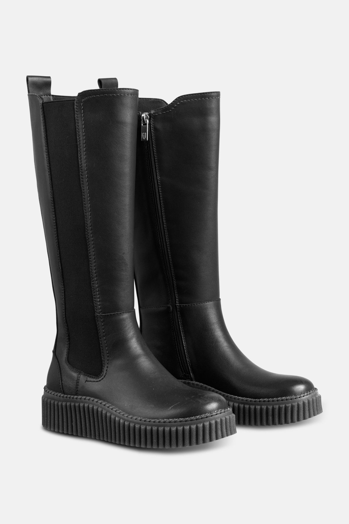 Hoge leren laarzen CALIRA07 | Black Black | Shoes | Ilse Jacobsen