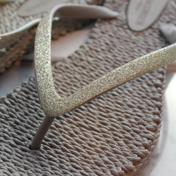 Slippers met glitter CHEERFUL01 - 780 Platin | Platin | Flip Flop | Ilse Jacobsen