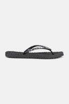 Slippers met zilveren mix strass steen CHEERFUL03G | Black | Flip Flop | Ilse Jacobsen