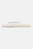 Slippers met zilveren mix strass steen CHEERFUL03G | Creme | Flip Flop | Ilse Jacobsen
