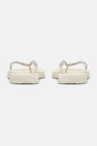 Slippers met zilveren mix strass steen CHEERFUL03G | Creme | Flip Flop | Ilse Jacobsen