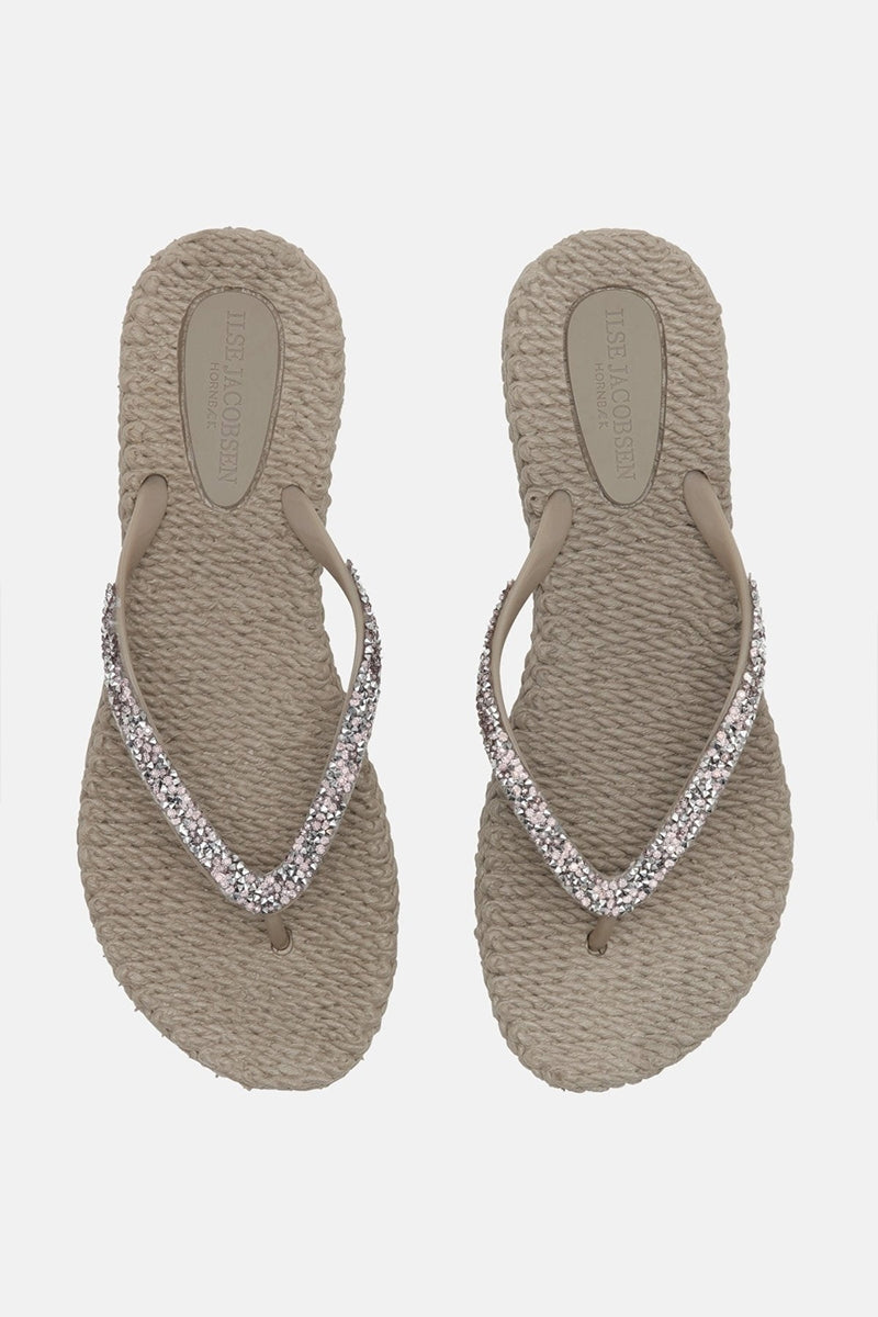 Slippers met zilveren mix strass steen CHEERFUL03G | Atmosphere | Flip Flop | Ilse Jacobsen
