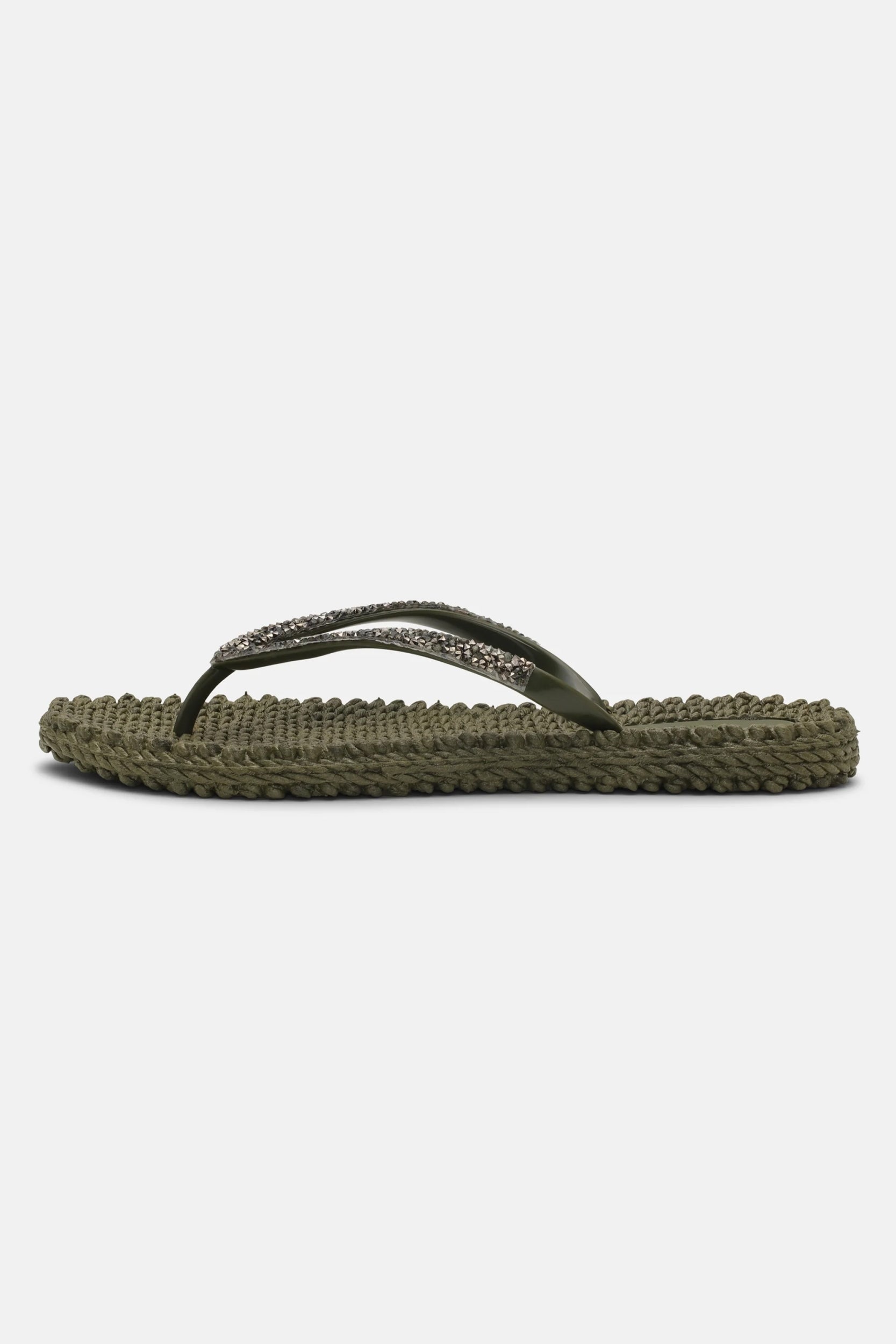Slippers met zilveren mix strass steen CHEERFUL03G | Army | Flip Flop | Ilse Jacobsen