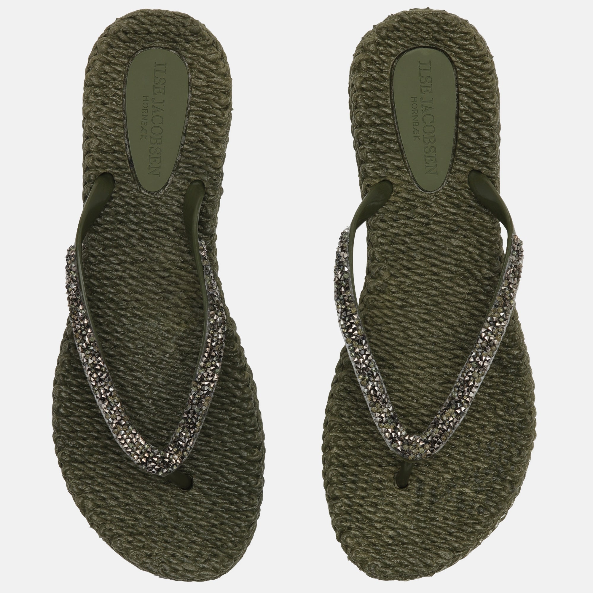 Slippers met glitter CHEERFUL03G - 410 Army | Army | Flip Flop | Ilse Jacobsen