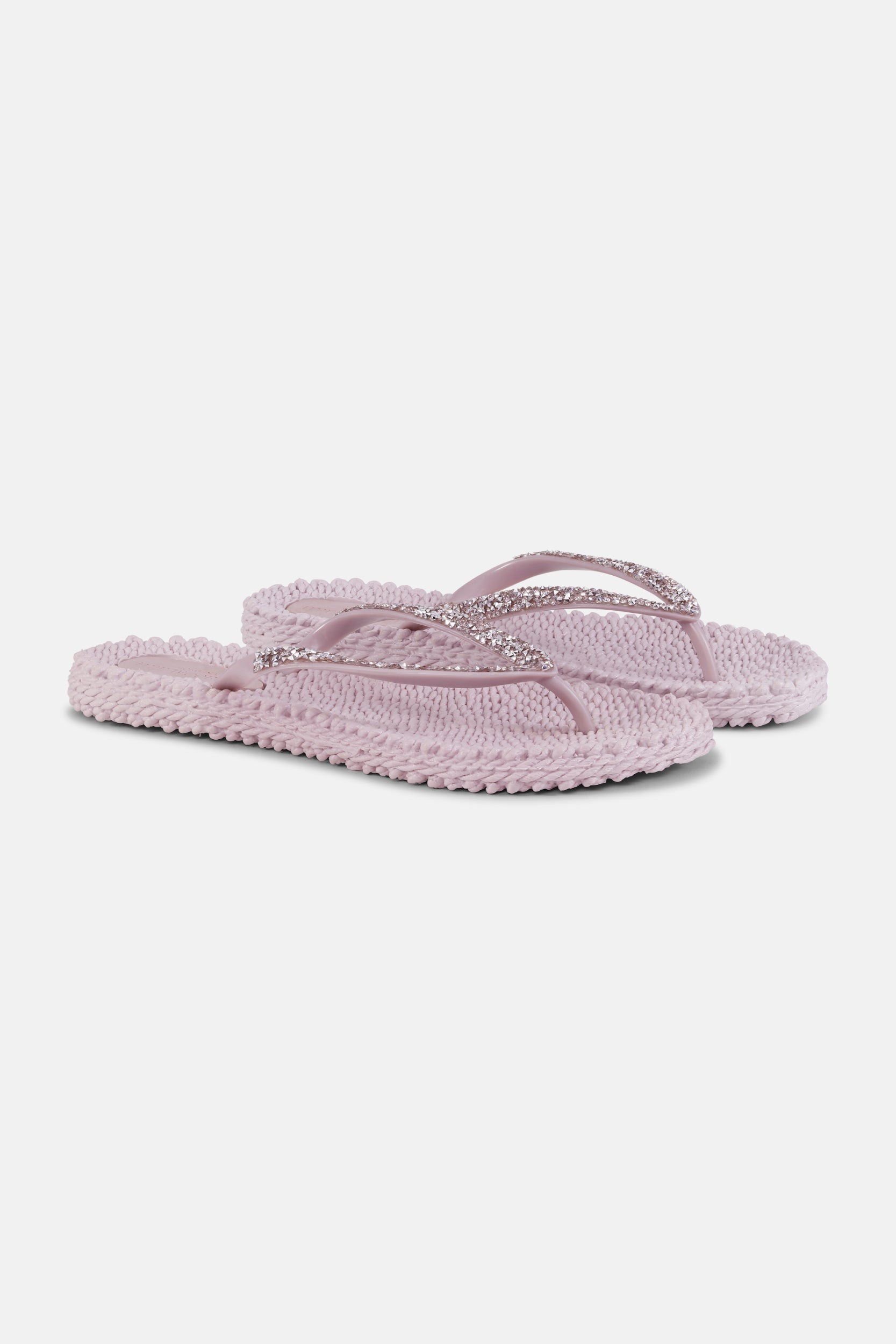 Slippers met zilveren mix strass steen CHEERFUL03G | Mauv Shadows | Flip Flop | Ilse Jacobsen