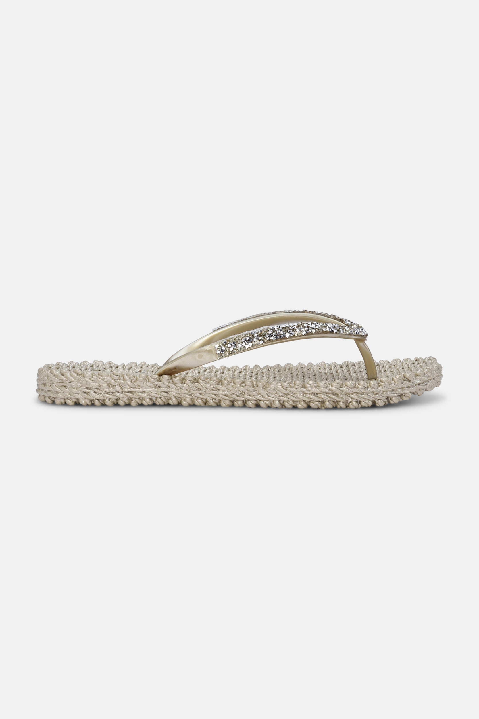 Slippers met zilveren mix strass steen CHEERFUL03G | Platin | Flip Flop | Ilse Jacobsen