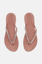 Slippers met zilveren mix strass steen CHEERFUL03G | Misty Rose | Flip Flop | Ilse Jacobsen