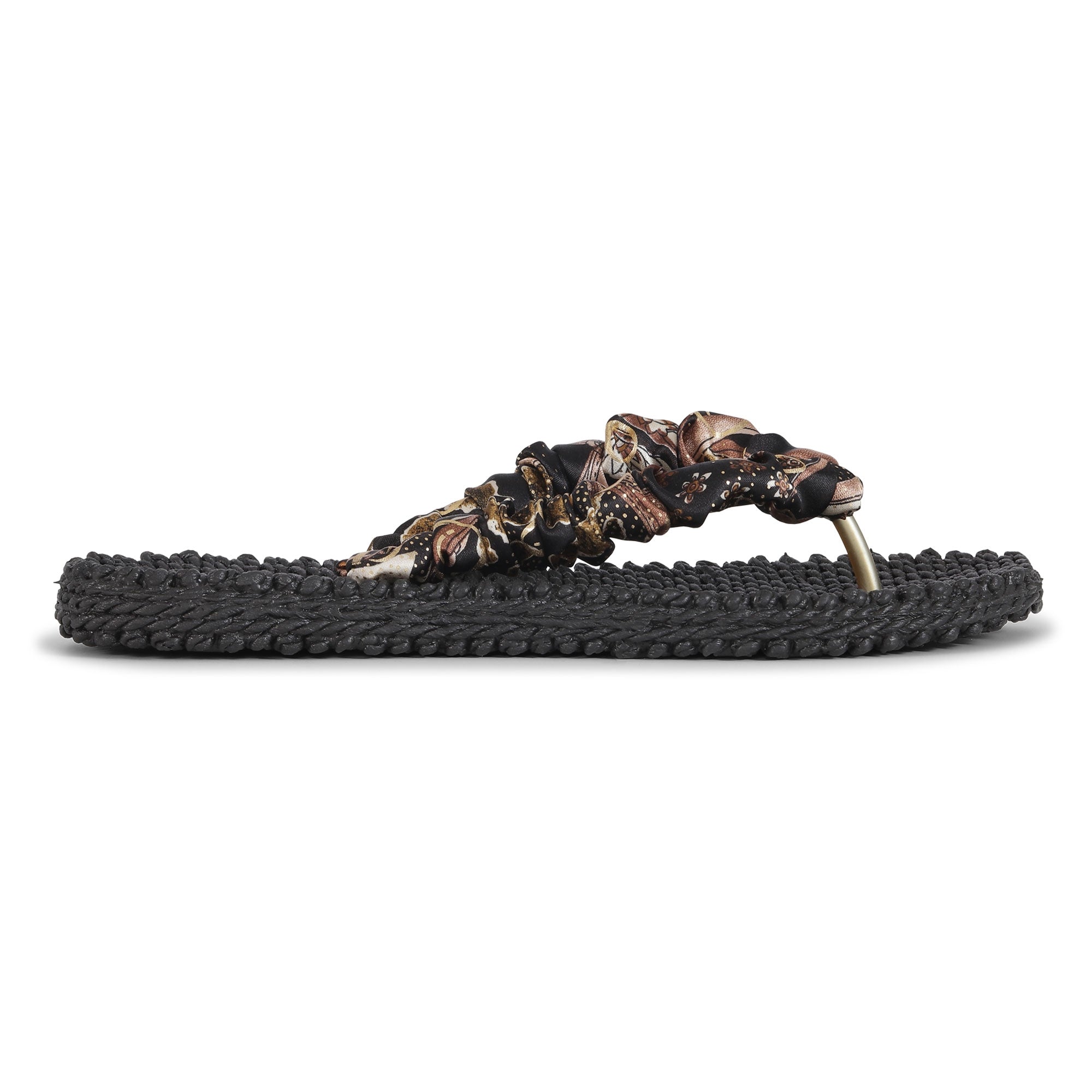 Slippers met stoffen band CHEERFUL05 - 001 Black | Black | Flip Flop | Ilse Jacobsen