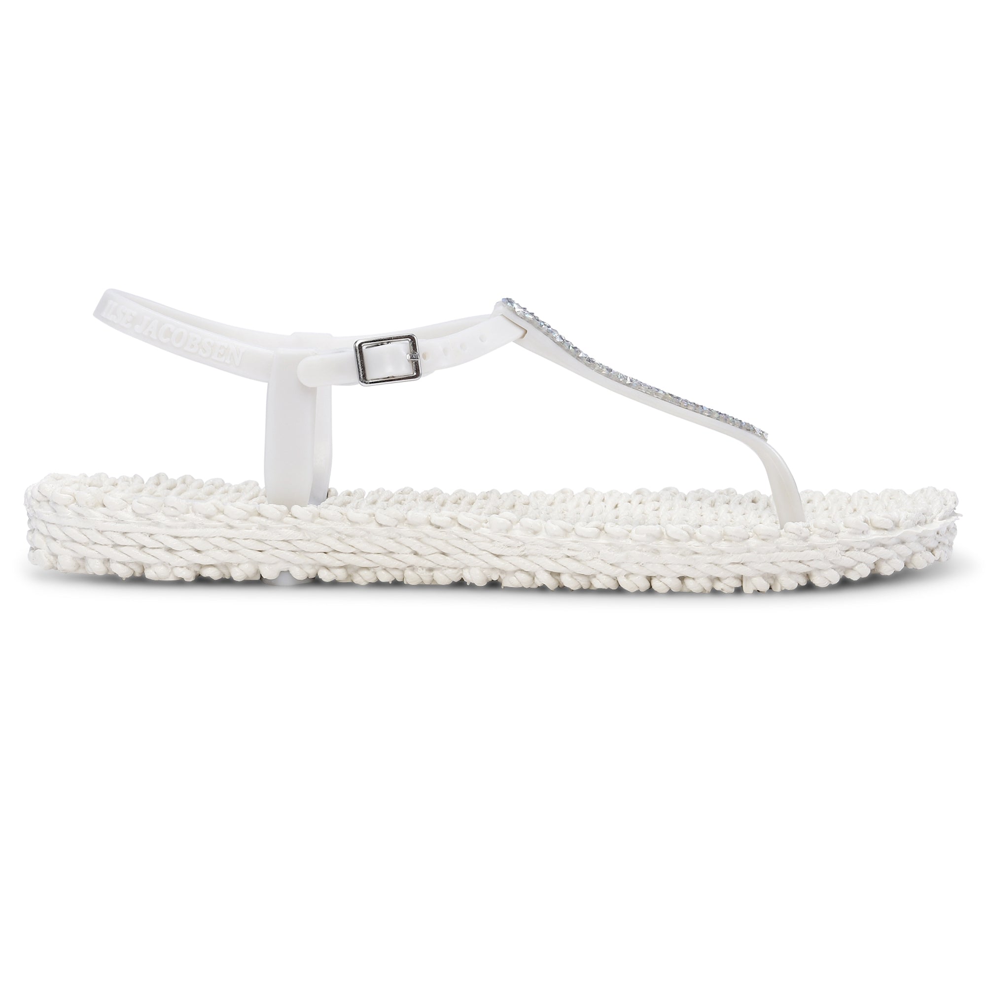 Slippers met enkelband en glitter CHEERFUL10G - 12 Creme | Creme | Flip Flop | Ilse Jacobsen