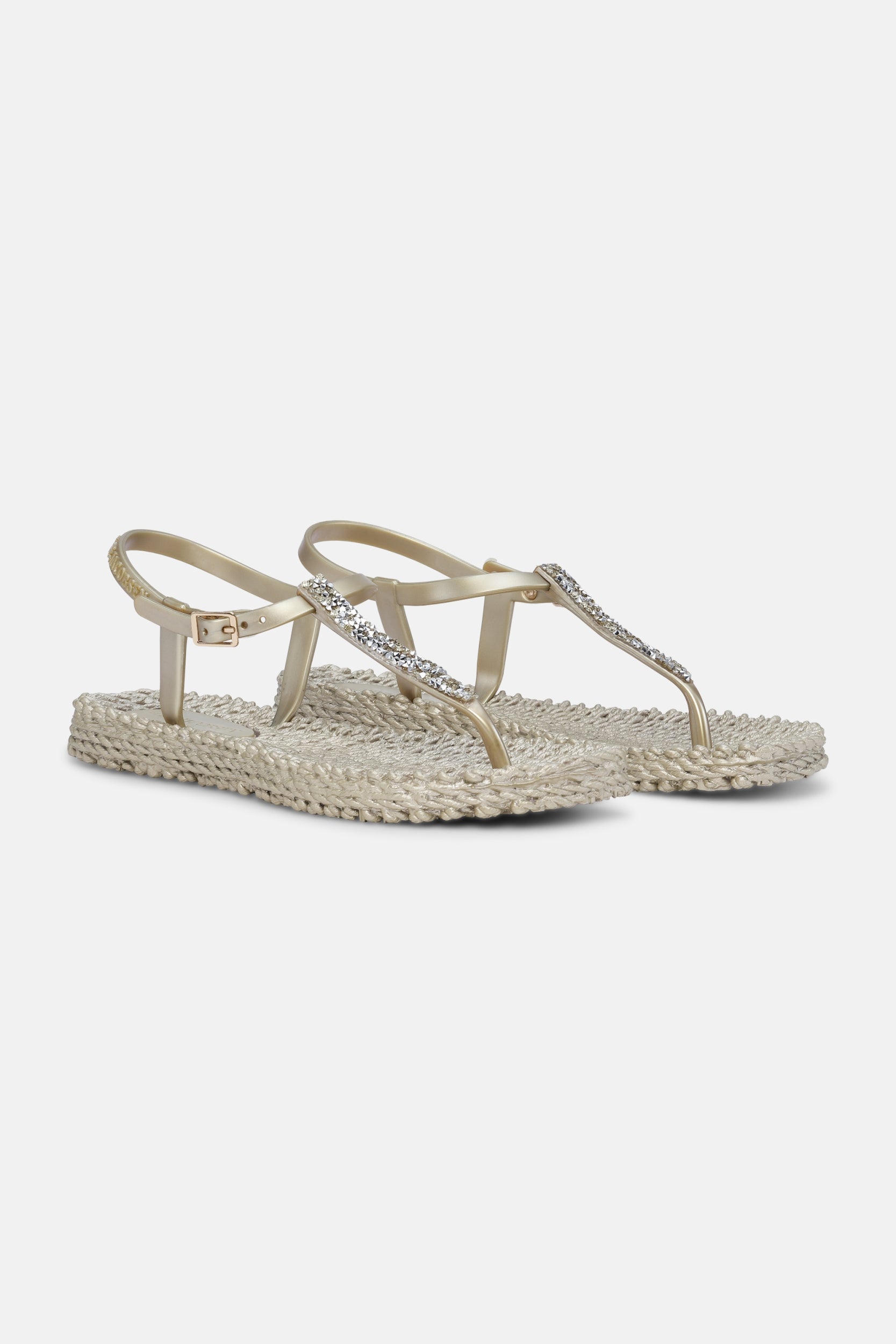 Slippers met enkelband en glitters CHEERFUL10G - 780 Platin | Platin | Flip Flop | Ilse Jacobsen
