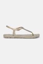 Slippers met enkelband en glitters CHEERFUL10G | Platin | Flip Flop | Ilse Jacobsen