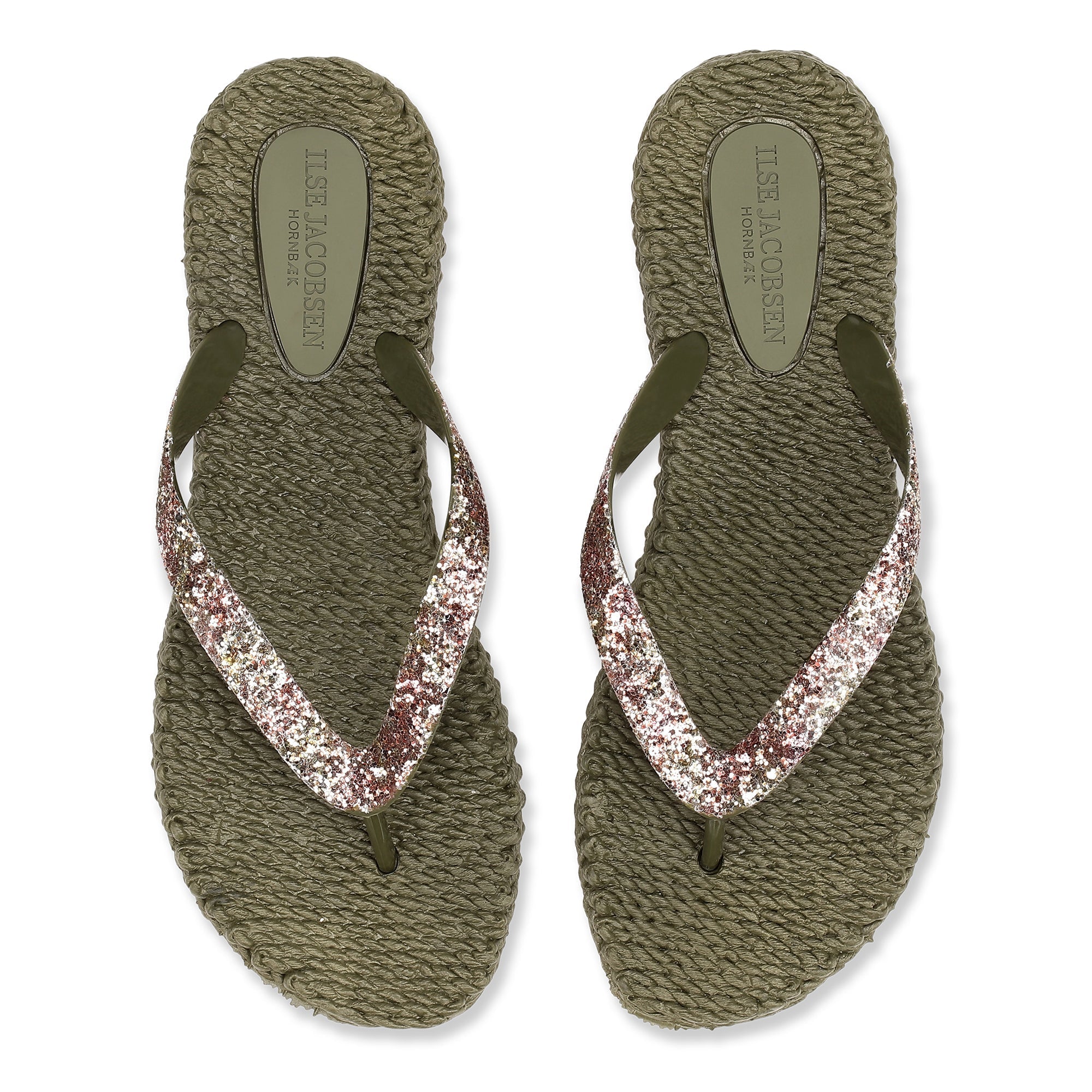 Slippers met mix glitter CHEERFUL12H - 410 Army | Army | Flip Flop | Ilse Jacobsen