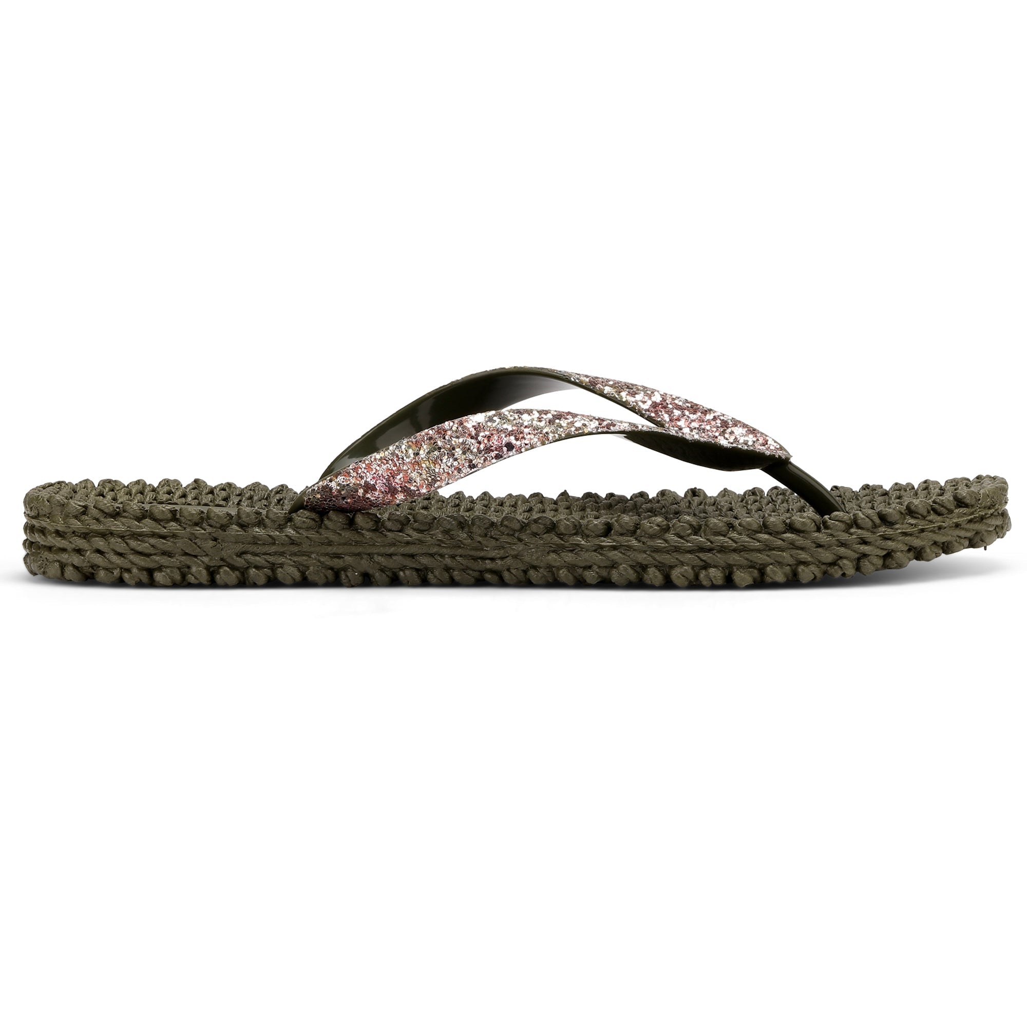 Slippers met mix glitter CHEERFUL12H - 410 Army | Army | Flip Flop | Ilse Jacobsen