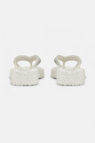 Platform slippers met zilveren mix strass steen CHEERFUL15 | Creme | Flip Flop | Ilse Jacobsen