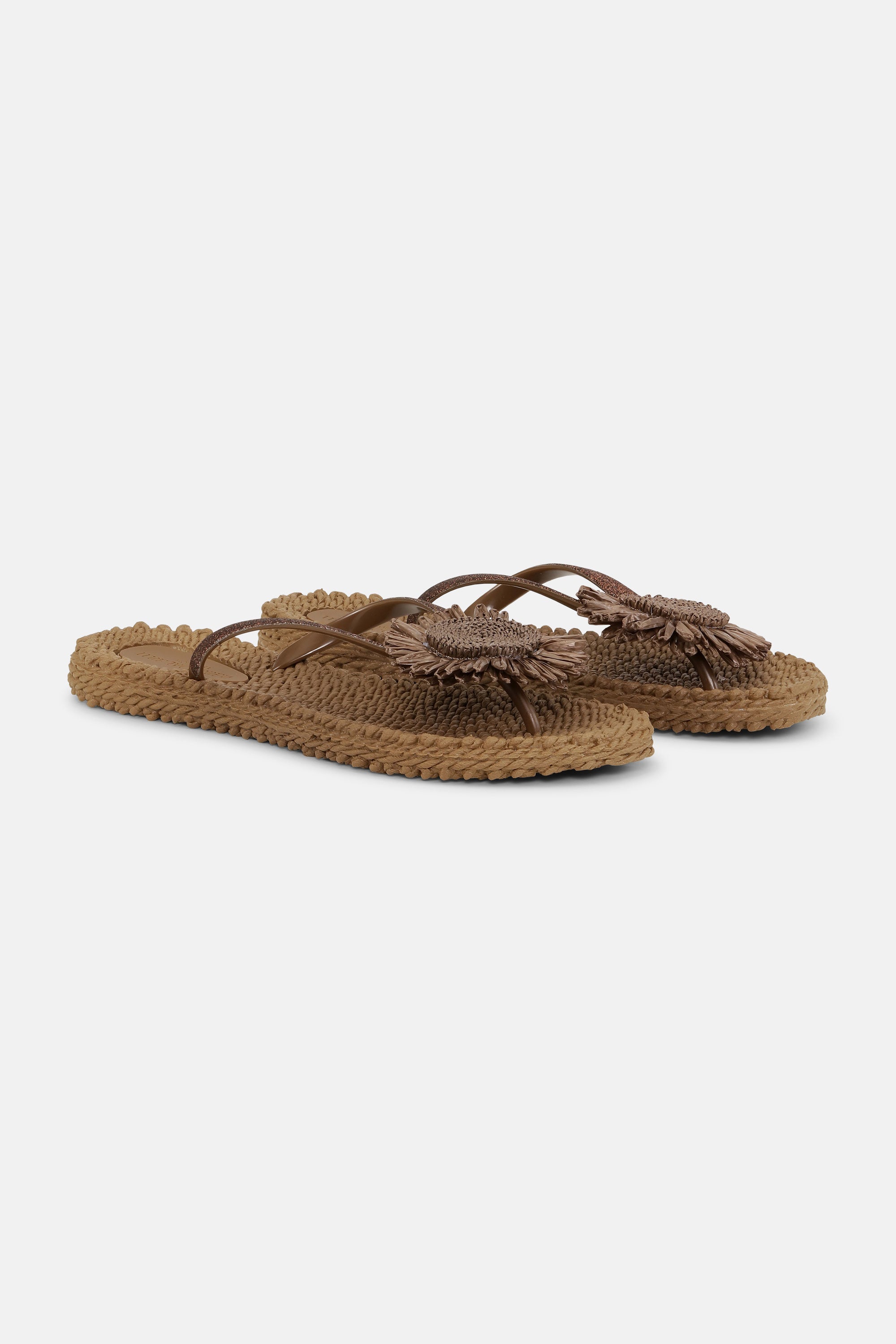 Slipper met bloem CHEERFUL16F | Mocca | Flip Flop | Ilse Jacobsen
