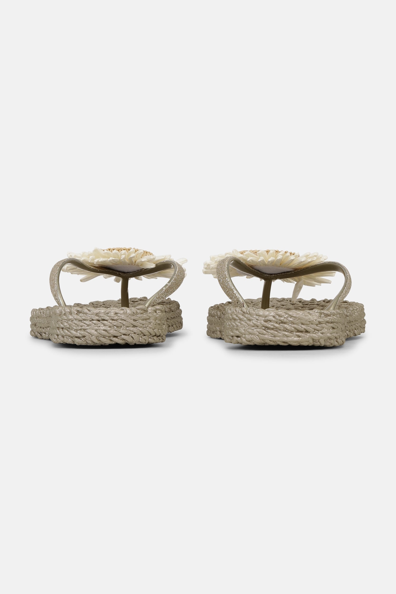 Slipper met bloem CHEERFUL16F | Platin | Flip Flop | Ilse Jacobsen