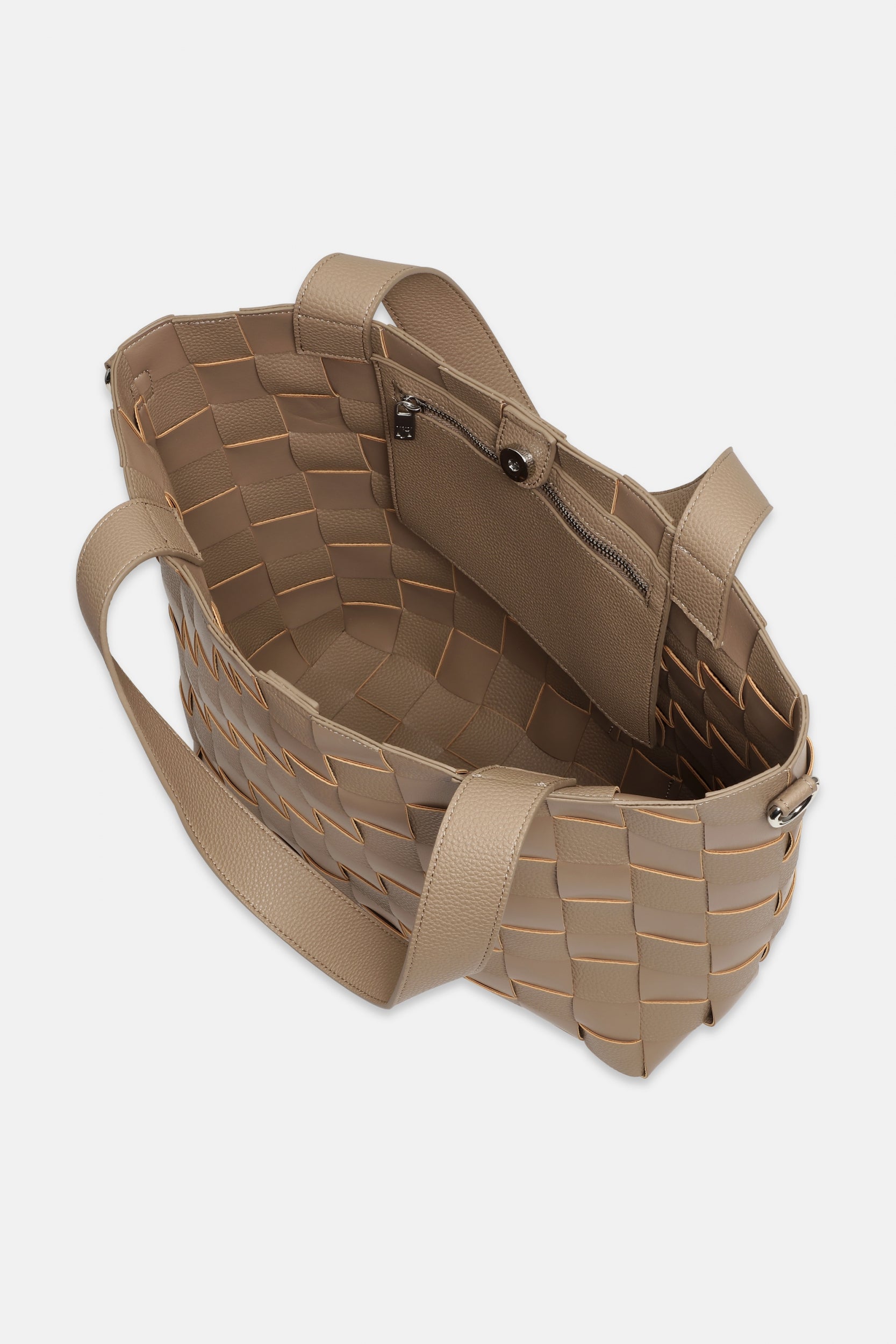 Gevlochten Crossbody Shopper CHIP01 - 105 Greige | Greige | Bag | Ilse Jacobsen