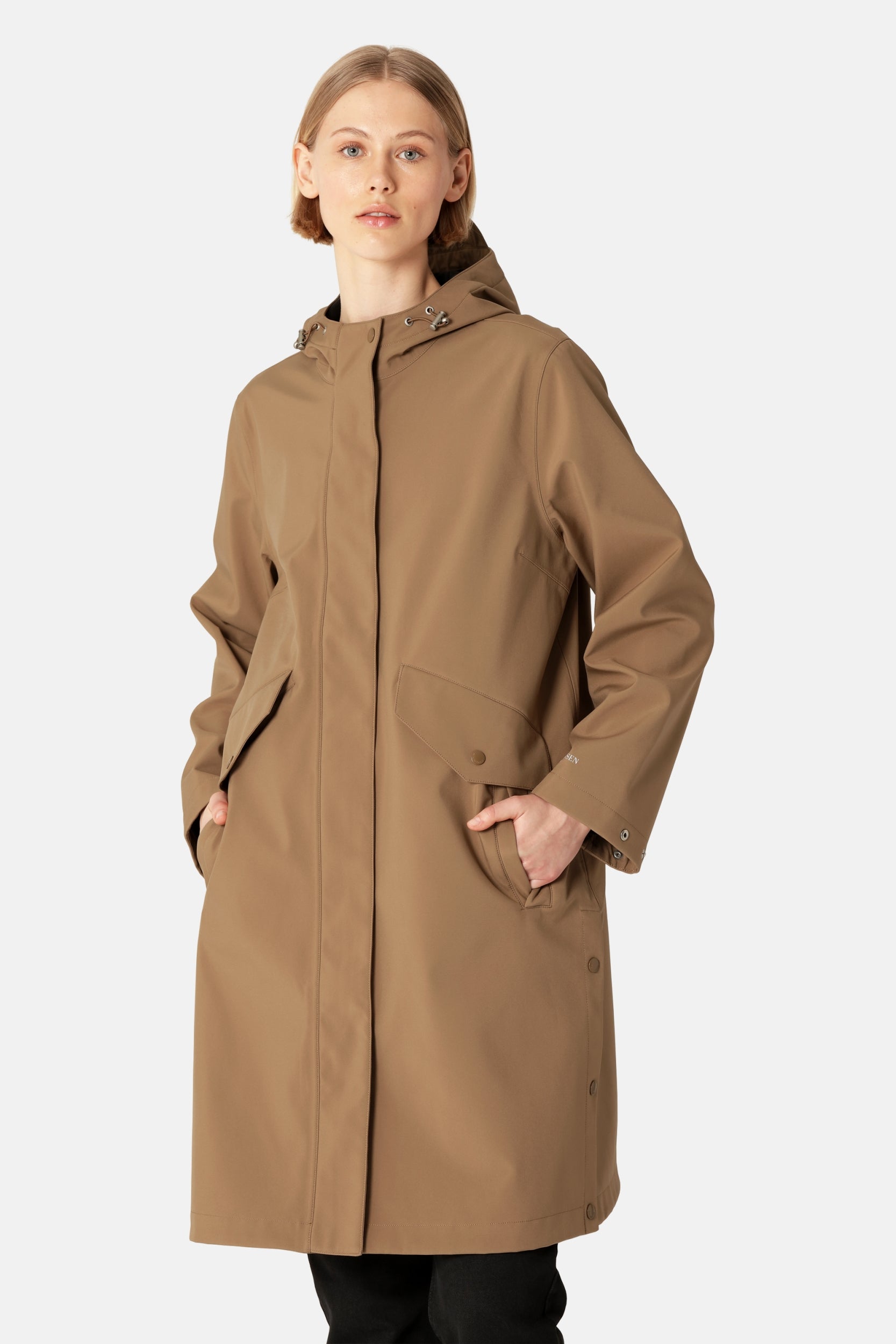 Lange Softshell Regenjas DAYBREAK03 | Mocca | Raincoat | Ilse Jacobsen